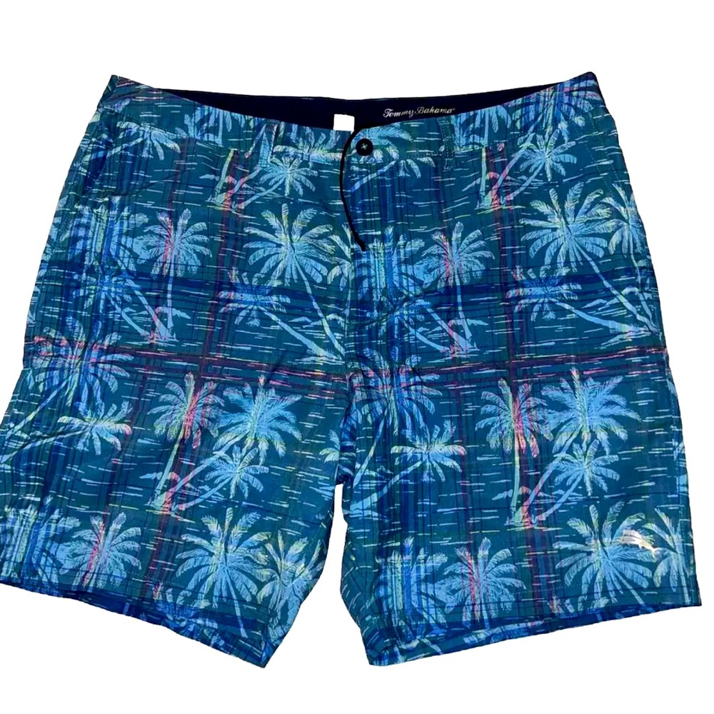 Tommy Bahama Boardshorts Mens 42 Blue Tropical Graphic Stretch Swim Trunks